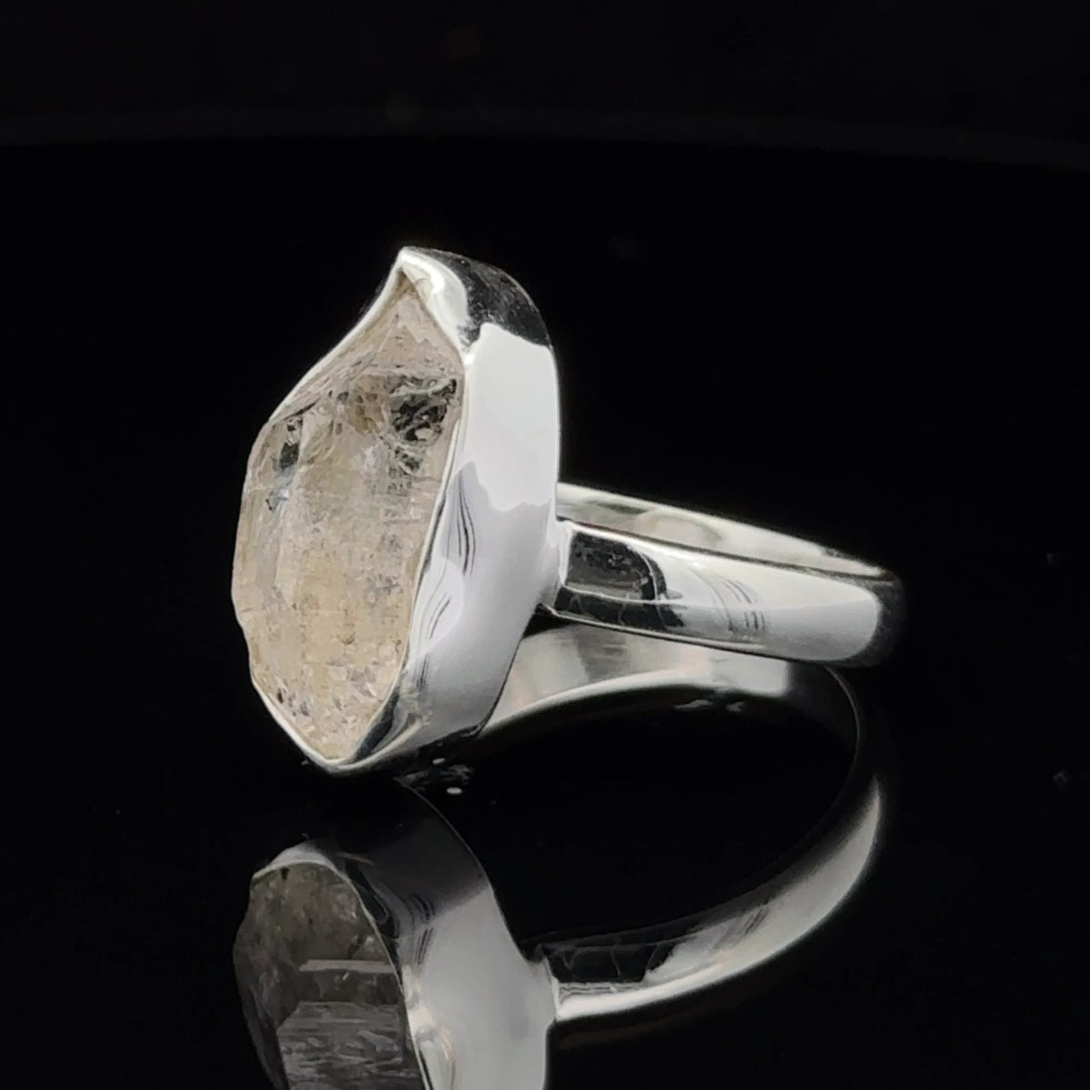 Sterling Silver Herkimer Diamond Ring Size 9.5