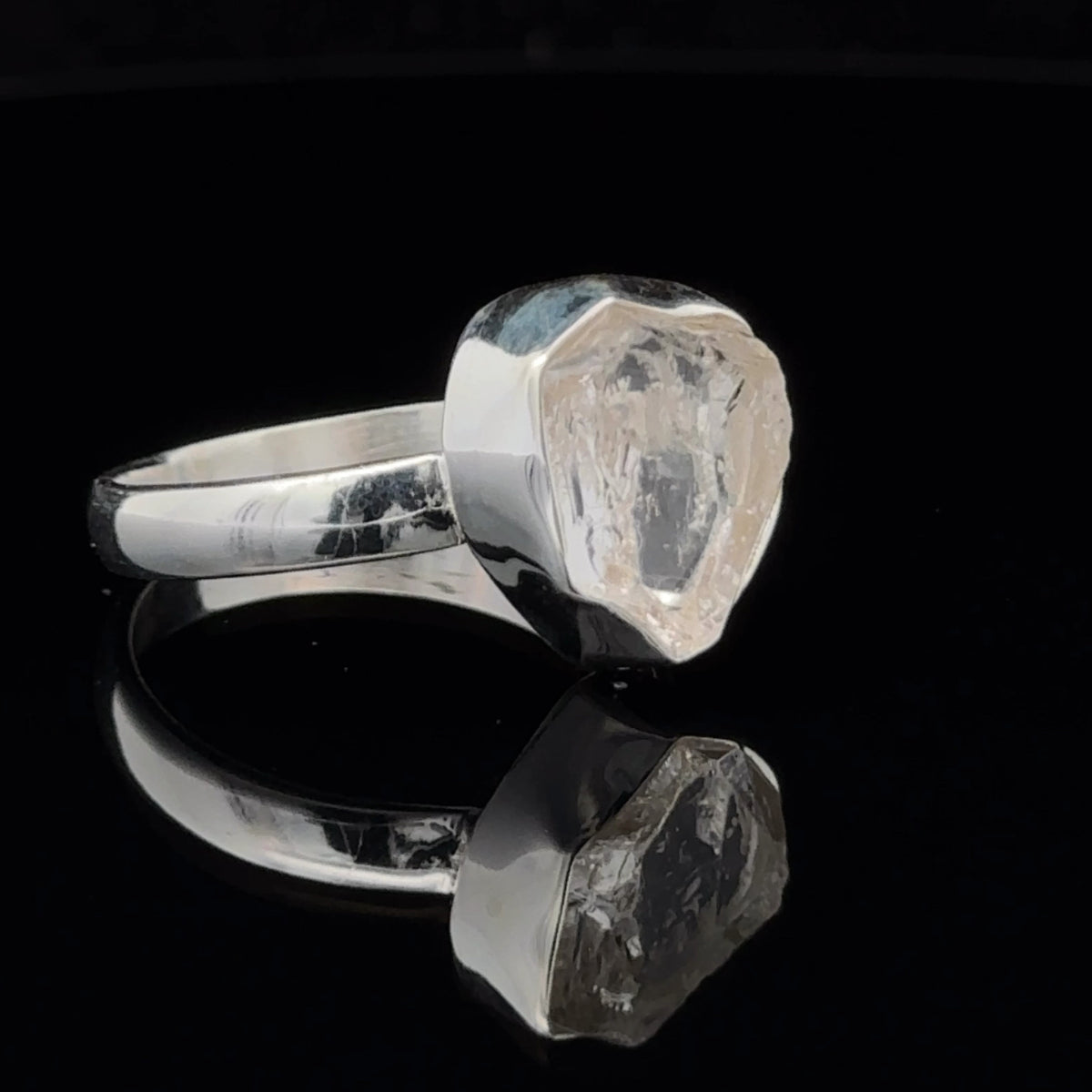 Sterling Silver Herkimer Diamond Ring Size 10