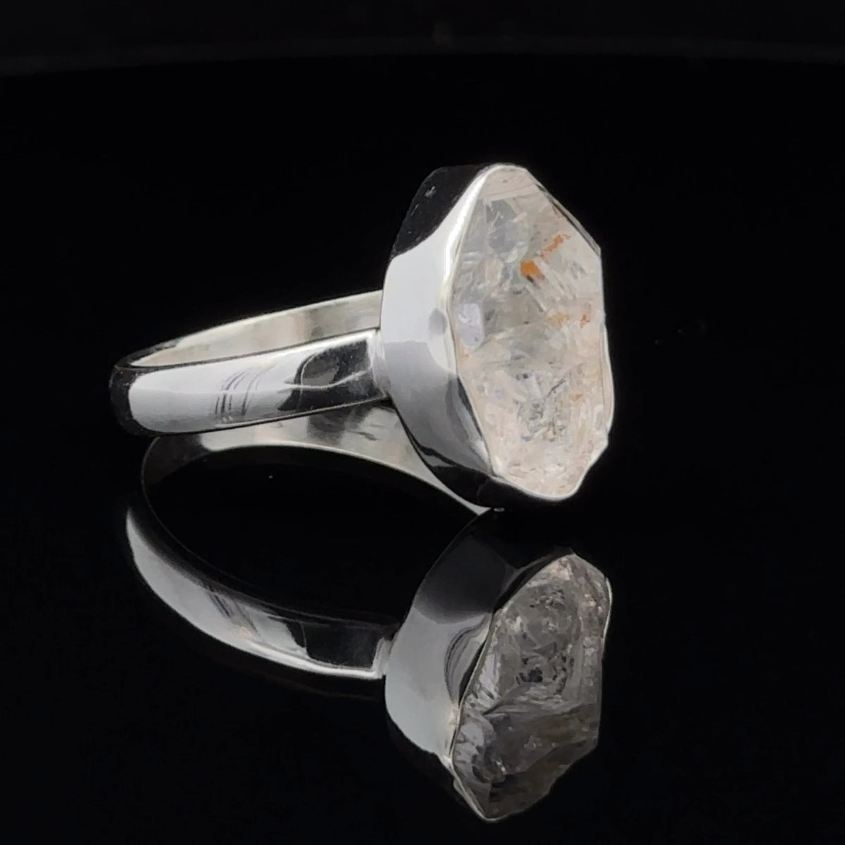 Sterling Silver Herkimer Diamond Ring Size 10