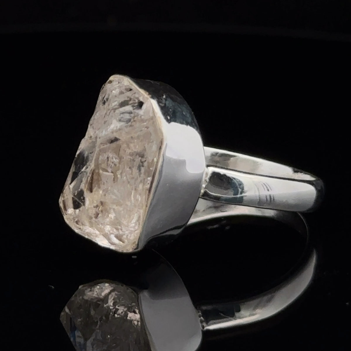 Sterling Silver Herkimer Diamond Ring Size 10