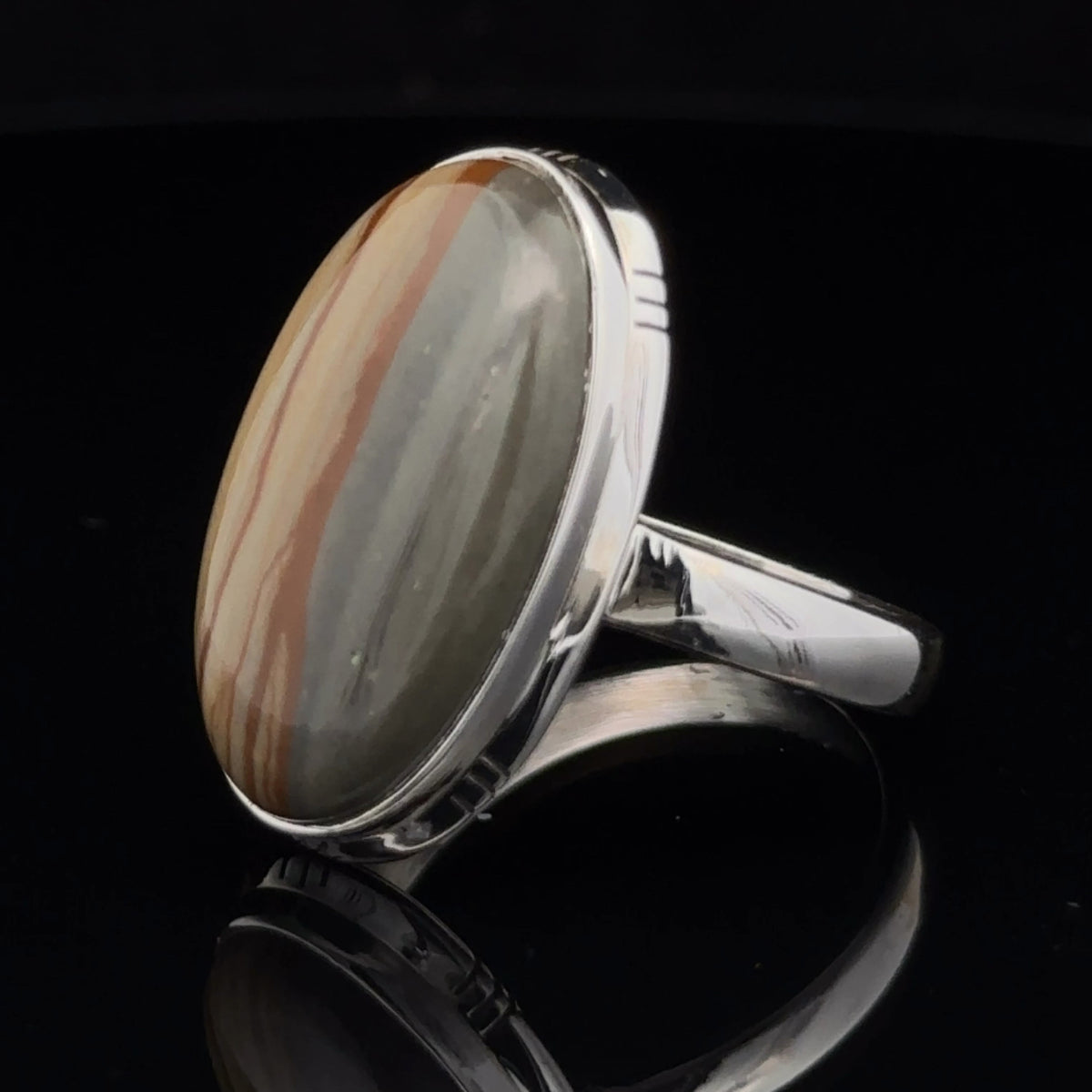 Sterling Silver Wildhorse Picture Jasper Ring Size 11