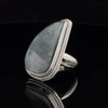 Sterling Silver Moss Agate Ring Size 7