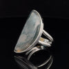 Sterling Silver Moss Agate Ring Size 8