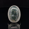 Sterling Silver Moss Agate Ring Size 11