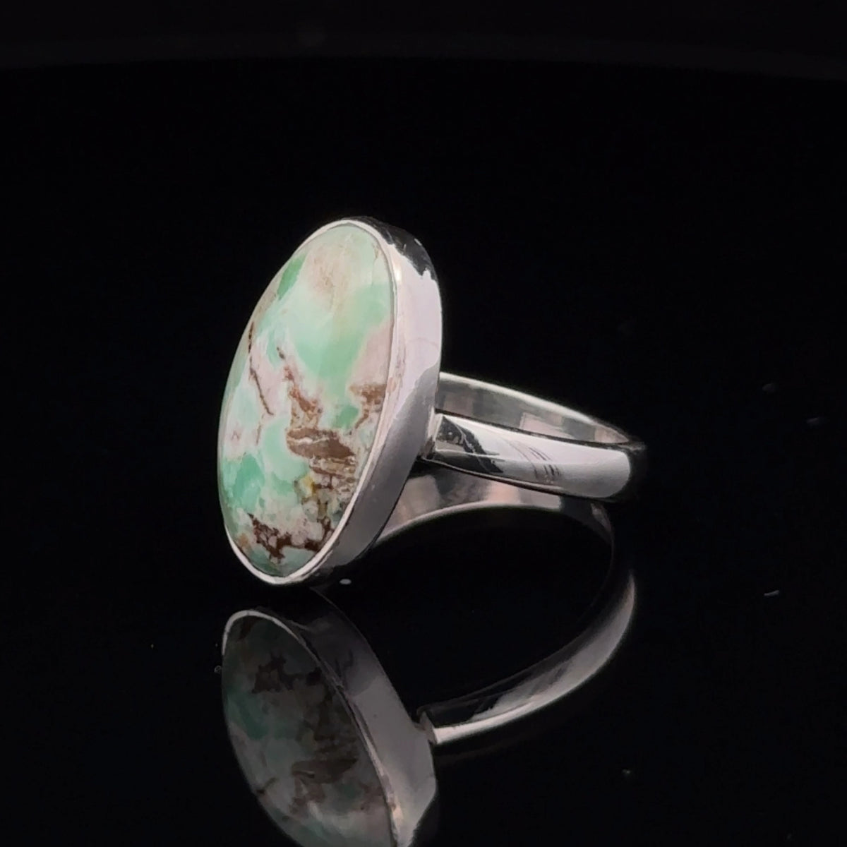 Sterling Silver Variscite Ring Size 6