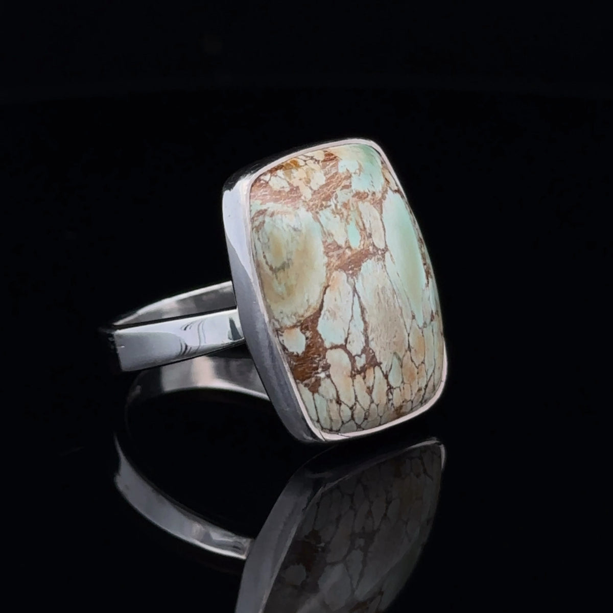 Sterling Silver Variscite Ring Size 9