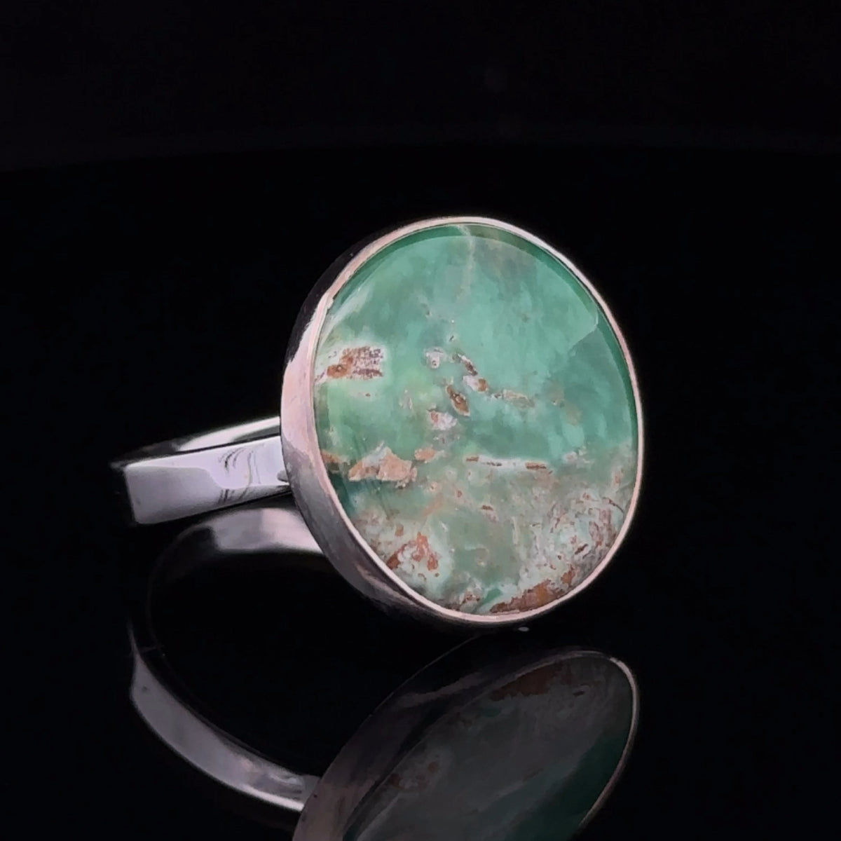 Sterling Silver Variscite Ring Size 10