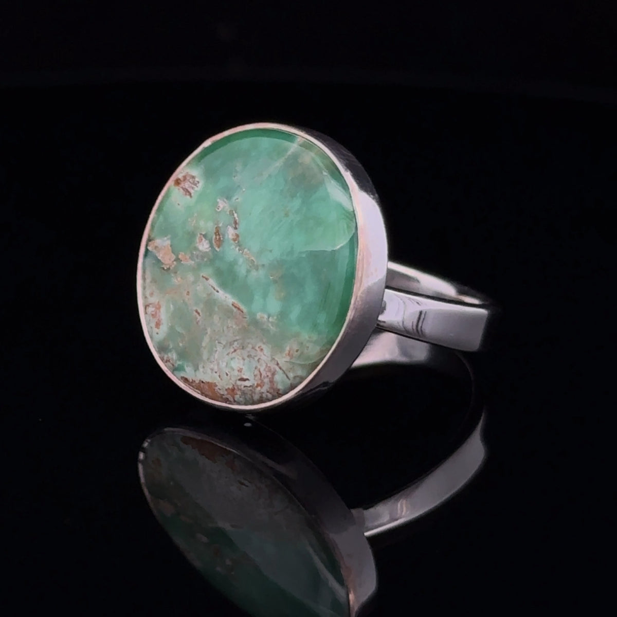 Sterling Silver Variscite Ring Size 10