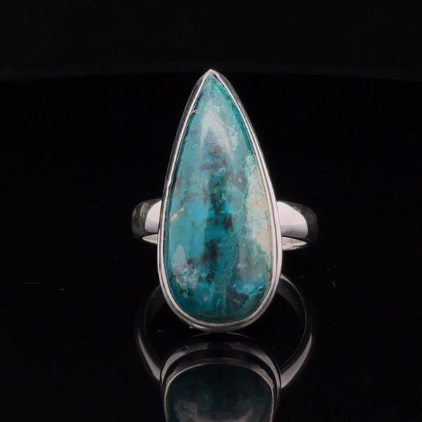 Sterling Silver Chrysocolla Ring Size 6.5