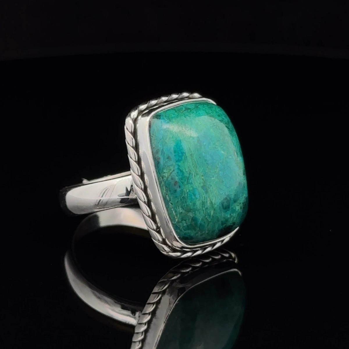 Sterling Silver Chrysocolla Ring Size 7