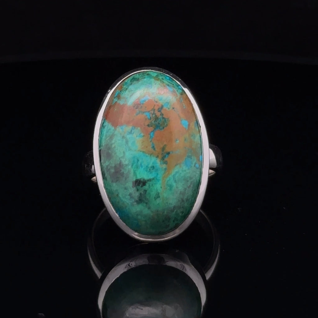 Sterling Silver Chrysocolla Ring Size 7