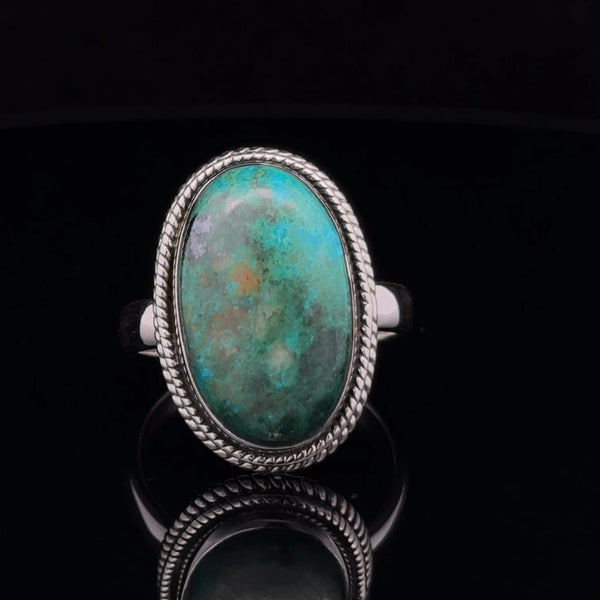 Sterling Silver Chrysocolla Ring Size 9