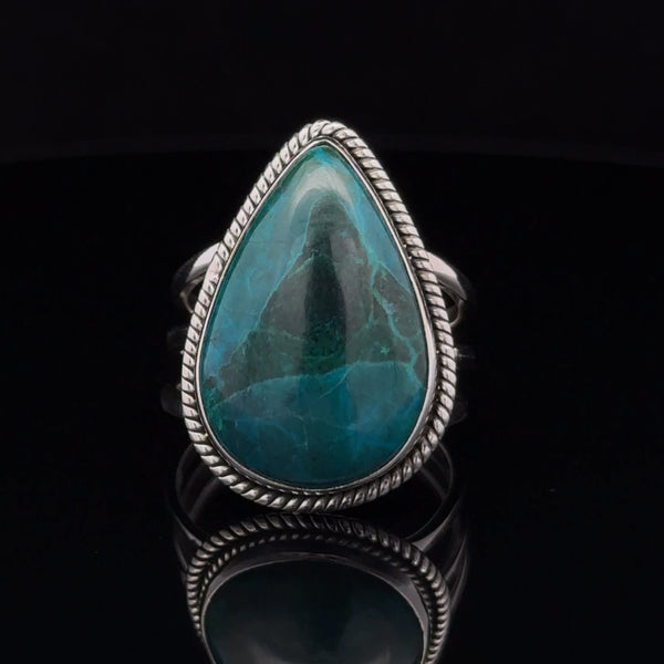 Sterling Silver Chrysocolla Ring Size 9.5