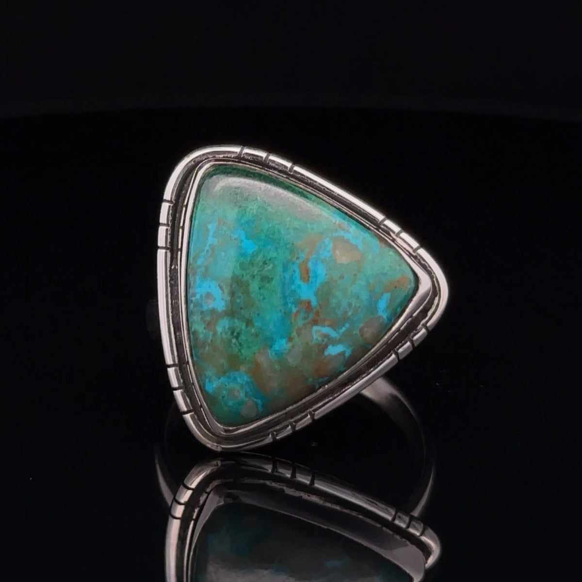 Sterling Silver Chrysocolla Ring Size 10