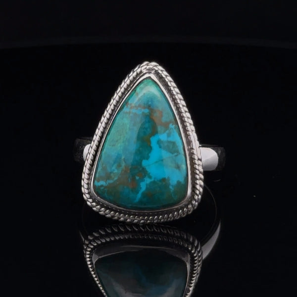 Sterling Silver Chrysocolla Ring Size 10