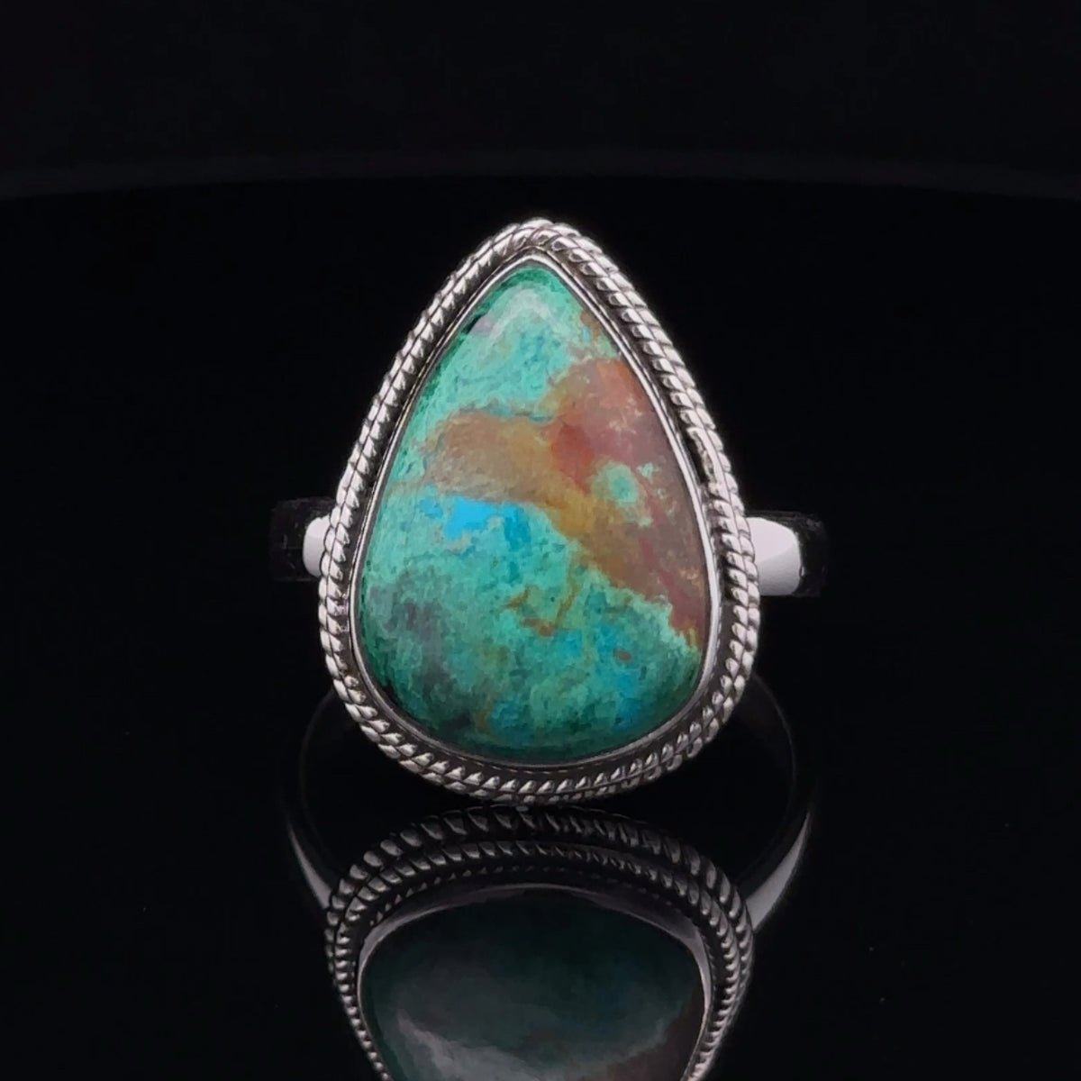Sterling Silver Chrysocolla Ring Size 10
