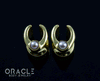 0g (8mm) Brass Saddles with Pearls