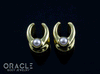 0g (8mm) Brass Saddles with Pearls