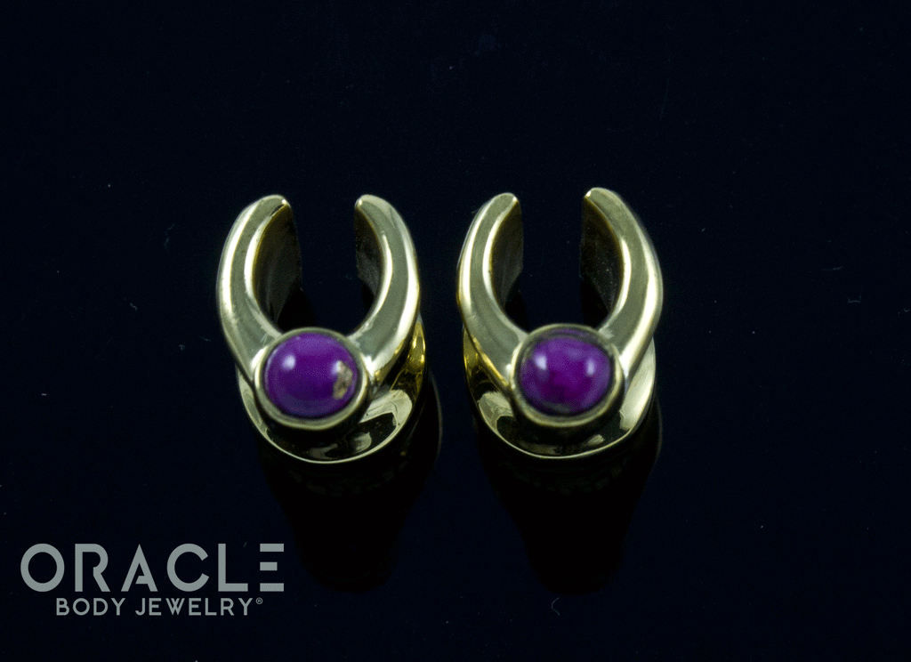 0g (8mm) Brass Saddles with Copper Purple Turquoise