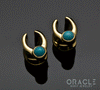 0g (8mm) Brass Saddles with Natural Turquoise