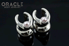 0g (8mm) White Brass Saddles with Pearls