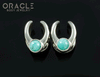 0g (8mm) White Brass Saddles with Amazonite