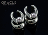 0g (8mm) White Brass Saddles with Pearls