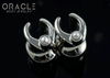 0g (8mm) White Brass Saddles with Pearls