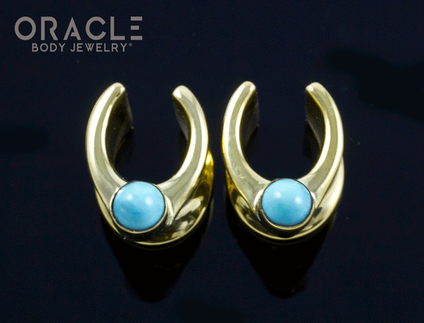 00g (9.5mm) Saddles with Natural Turquoise