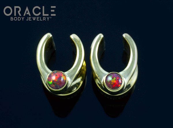 00g (9.5mm) Saddles with Synthetic Black Opal