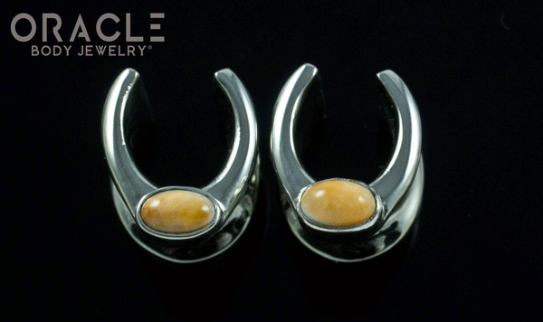 00g (9.5mm) White Brass Saddles with Spiny Oyster