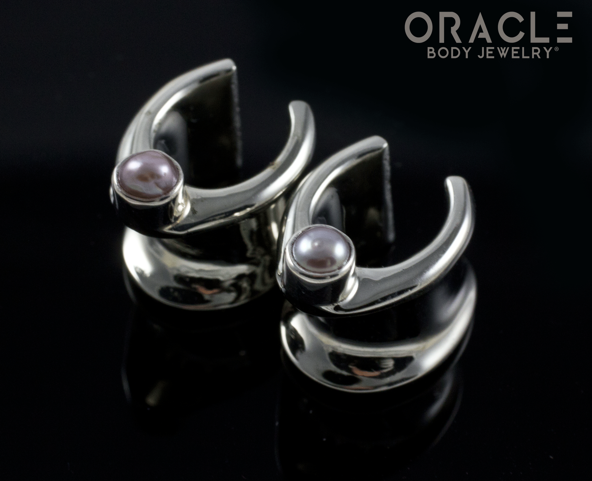 00g (9.5mm) White Brass Saddles with Pearls