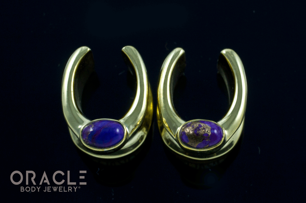 1/2" (12.5mm) Brass Saddles with Copper Purple Turquoise