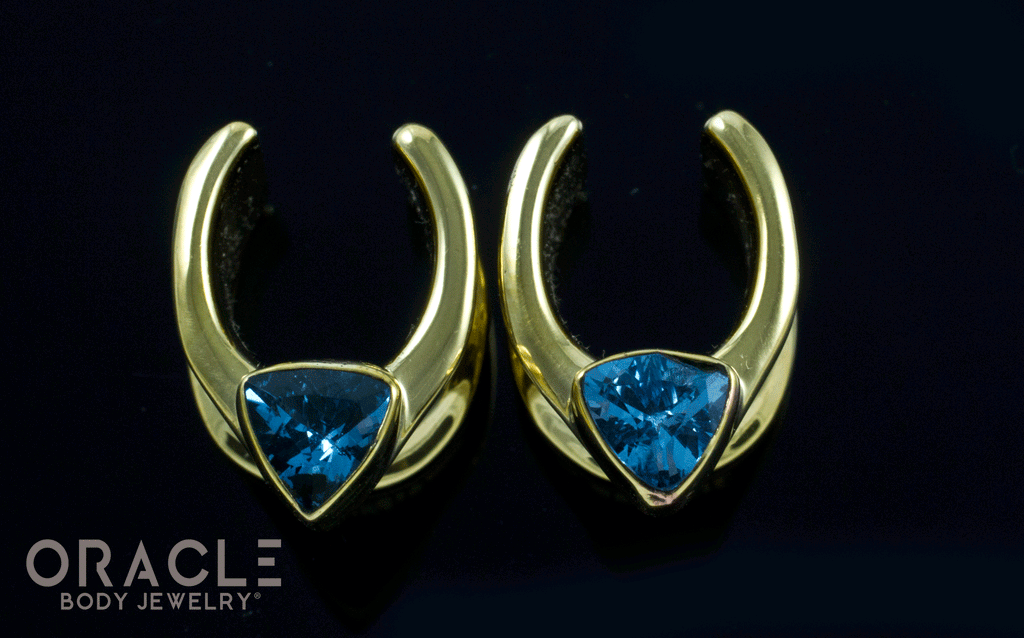 1/2" (12.5mm) Brass Saddles with Swiss Topaz