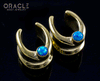 1/2" (12.5mm) Brass Saddles with Blue Synthetic Opals