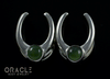 1/2" (12.5mm) White Brass Saddles with Nephrite Jade