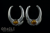 1/2" (12.5mm) White Brass Saddles with Yellow Tiger Eye