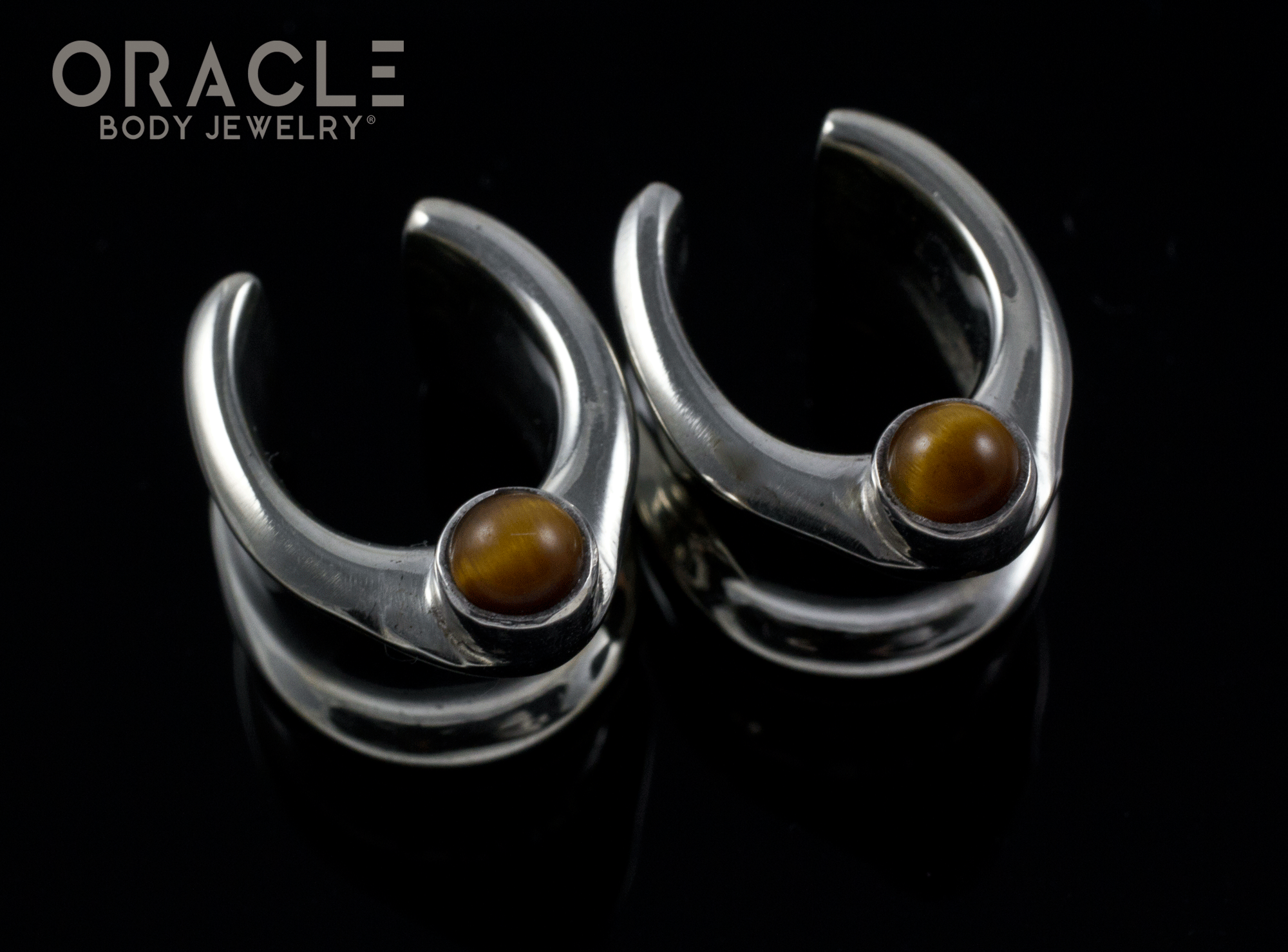 1/2" (12.5mm) White Brass Saddles with Yellow Tiger Eye