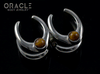 1/2" (12.5mm) White Brass Saddles with Yellow Tiger Eye