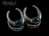 1/2" (12.5mm) White Brass Saddles with Azurite in Malachite