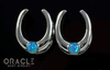 1/2" (12.5mm) White Brass Saddles with Blue Synthetic Opals