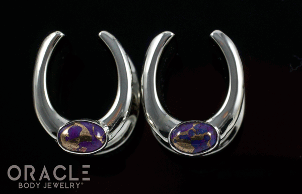 1/2" (12.5mm) White Brass Saddles with Copper Purple Turquoise