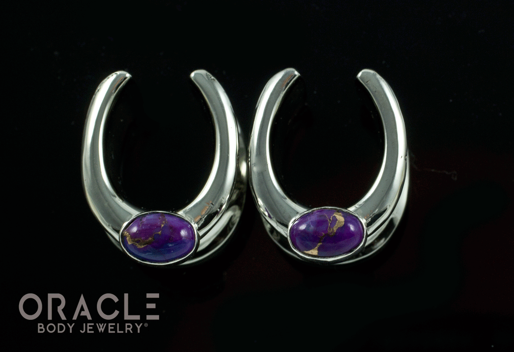 1/2" (12.5mm) White Brass Saddles with Copper Purple Turquoise