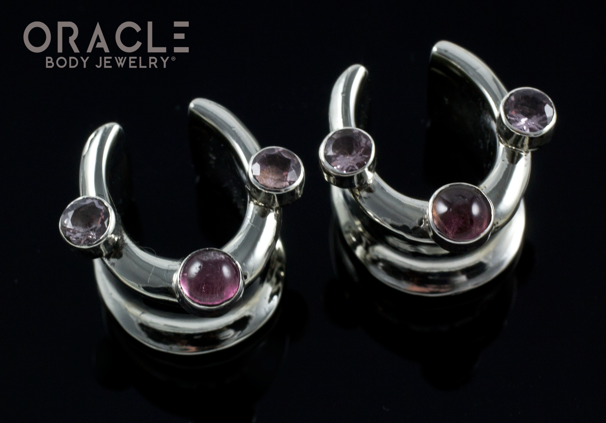 1/2" (12.5mm) White Brass Saddles with Tourmalines