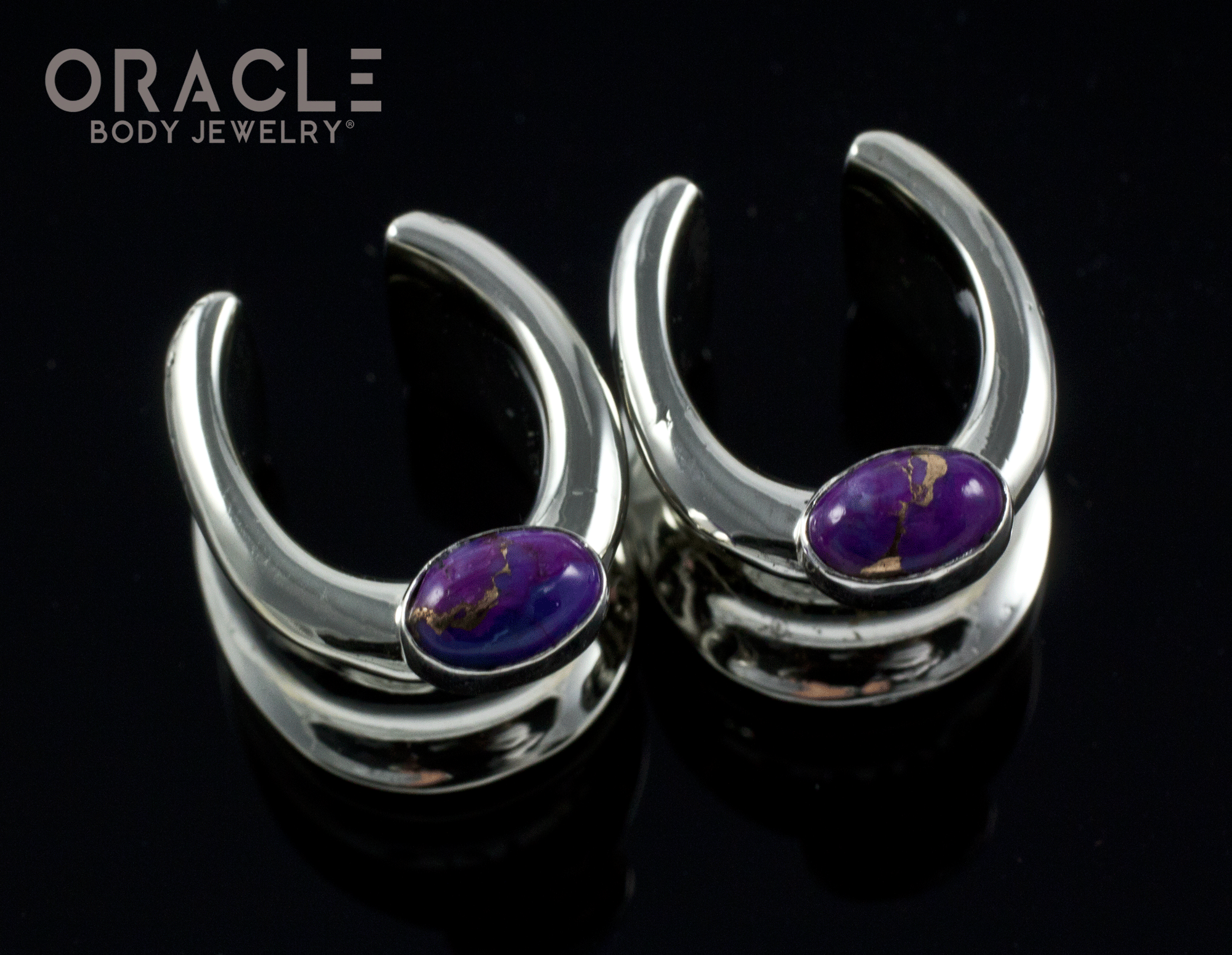1/2" (12.5mm) White Brass Saddles with Copper Purple Turquoise