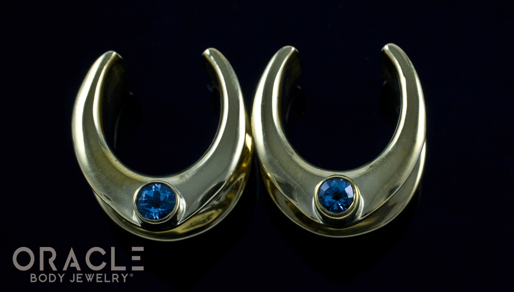 5/8" (16mm) Brass Saddles with Swiss Topaz