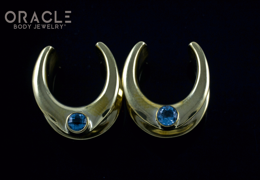 5/8" (16mm) Brass Saddles with Swiss Topaz