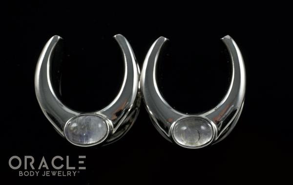 5/8" (16mm) White Brass Saddles with Moonstone