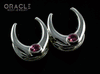 5/8" (16mm) White Brass Saddles with Faceted Tourmaline