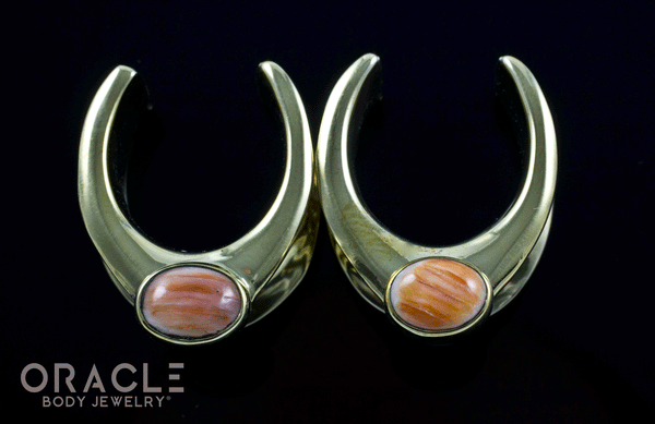 3/4" (19mm) Brass Saddles with Spiny Oyster Shell